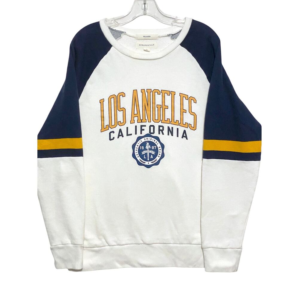 Aeropostale Los Angeles California Relaxed Crew Neck Sweatshirt Men L Collegiate